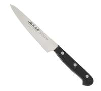 Arcos Couteau de Chef en Acier - Idéal pour Couper et Peler les Fruits et Légumes, Poignée Ergonomique en Polyoxyméthylène, Lame de 130 mm - Couleur Noire, Série Universelle
