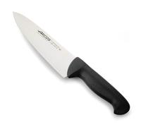 Arcos Couteau de Chef en Acier Inoxydable Nitrum 20 cm - Manche en Polypropylène, Idéal pour une Utilisation Robuste et Hygiénique - Noir, Système d'Identification de Couleur, Série 2900