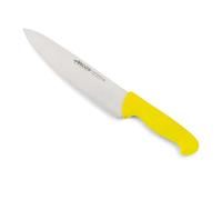 Arcos Couteau de Chef en Acier Inoxydable Nitrum - Poignée en Polypropylène, Codé par Couleur pour la Sécurité Alimentaire - Jaune, Série 2900 Argent