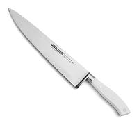 Arcos Couteau de Chef Forgé en Acier - Couteau de Cuisine pour Couper une Variété d'Aliments, Poignée Ergonomique en Polyoxyméthylène, Lame de 250 mm - Série Riviera Blanc, Couleur Blanche