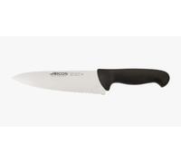 Arcos Couteau de Chef Professionnel - Lame Dentelée Acier Inoxydable NITRUM 20 cm - Manche Polypropylène Noir - Durabilité et Précision - Série 2900