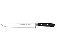 Arcos Couteau de Cuisine en Acier Inoxydable Nitrum avec Lame Fine de 200 mm - Petit et Léger, 250 g, Poignée Ergonomique en Polyoxyméthylène POM - Couleur Noire, Série Riviera