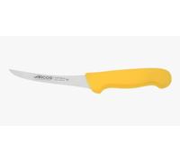 Arcos Couteau Désosseur Courbe Semiflexible - Acier Inoxydable Nitrum 14 cm - Pour Désosser Viande - Manche Polypropylène Jaune - Série 2900