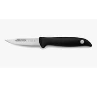 Arcos Couteau d'Office en Acier Inoxydable 80 mm - Poignée Ergonomique en Polypropylène, Idéal pour Éplucher les Fruits et Légumes - Noir, Série Menorca