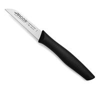 Arcos Couteau d'Office en Acier Inoxydable Nitrum 80 mm - Manche Ergonomique en Polypropylène, Idéal pour Éplucher les Fruits et Légumes - Couleur Noire, Série Nova