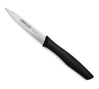 Arcos Couteau Mondador Acier Inoxydable NITRUM 100 mm - Pour Fruits et Légumes - Manche Ergonomique Polypropylène Noir - Série Nova