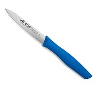 Arcos Couteau Mondador Acier Inoxydable NITRUM 100 mm pour Fruits et Légumes, Manche Polypropylène Bleu, Série Nova