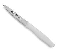 Arcos Couteau Mondador Acier Inoxydable NITRUM 100 mm - Pour Fruits et Légumes - Manche Polypropylène Blanc - Série Nova