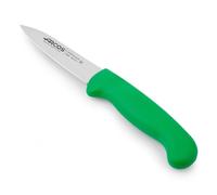 Arcos Couteau Mondador Acier Inoxydable NITRUM 80 mm - Épluchage Fruits et Légumes, Manche Polypropylène Vert - Série 2900