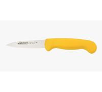 Arcos Couteau Mondador Acier Inoxydable NITRUM 80 mm - Pour Fruits et Légumes - Manche Polypropylène Jaune - Série 2900