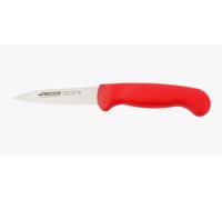 Arcos Couteau Mondador Acier Inoxydable NITRUM 80 mm - Pour Fruits et Légumes - Manche Polypropylène Rouge - Série 2900