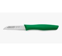 Arcos Couteau Mondador Acier Inoxydable NITRUM 80 mm - Pour Fruits et Légumes - Manche Polypropylène Vert - Série Nova