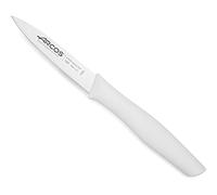 Arcos Couteau Mondador Acier Inoxydable NITRUM 85 mm - Pour Fruits et Légumes - Manche Antidérapant Blanc - Série Nova