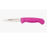 Arcos Couteau Mondador - Lame Acier Inoxydable NITRUM 8 cm - Pour Éplucher Fruits et Légumes - Manche Polypropylène Fuchsia - Série 2900