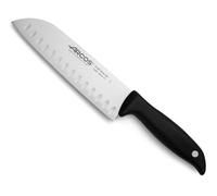 Arcos Couteau Santoku en Acier Nitrum 180 mm - Poignée en Polypropylène, Conception Innovante pour une Utilisation Quotidienne - Noir, Série Menorca