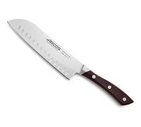 Arcos Couteau Santoku Forgé en Acier Inoxydable 180 mm - Couteau de Cuisine Professionnel avec Poignée Ergonomique en Polyoxyméthylène POM et Bois de Rose - Série Natura