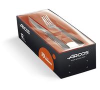 Set couteau et fourchette Loinset Arcos de Mesa 378100 monobloc en acier inoxydable, lame de 11 cm dans une boîte cadeau 12 pièces