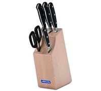 ARCOS Ensemble de Couteaux 5 Pièces en Acier Inoxydable Nitrum - Couteau de Cuisine Professionnel avec Poignée Ergonomique en Polyoxyméthylène POM - Série Riviera, Couleur Noire