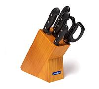 Set de couteaux Maitre 5 pièces dans un bloc en bois de pin,bloc de couteaux,noir