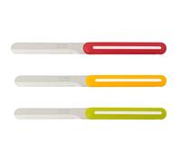 Arcos - Ensemble de couteaux de parage de 3 pièces en acier inoxydable. Ensemble de couteaux de cuisine coloré pour peler les fruits et légumes. Poignée ergonomique et lame de 100 mm. Série B-Line.