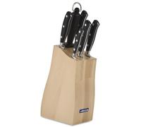 ARCOS Ensemble de Couteaux Forgés 6 Pièces - Couteau de Cuisine Polyvalent pour Couper la Viande et les Légumes, Poignée Ergonomique en Polyoxyméthylène POM - Série Riviera, Couleur Noire