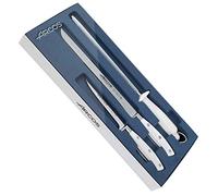 Arcos ensemble de Tranchage Forgé 3 Pièces - Acier Nitrum, Couteau de Cuisine Professionnel pour la Cuisine, 755 Gr, Poignée Ergonomique en Polyoxyméthylène Pom, Série Riviera Blanc, Couleur Blanche,