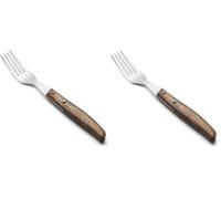 ARCOS Fourchette à Steak en Acier Nitrum - Parfait pour Couper et Hacher les Viandes Rôties, les Côtelettes ou les Steaks - Poignée Ergonomique en POM, Lame de 90 mm, Couleur Marron, Série Mesa