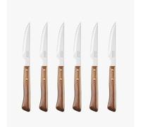 Arcos Jeu de 6 Couteaux à Steak - Lame Perlée en Acier Inoxydable. Manche en Bois de Hêtre. Série Table
