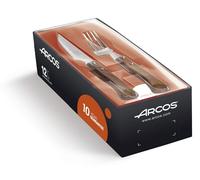 Arcos Couverts de table Lot 12 – 6 couteaux 6 fourchettes Bois de hêtre & Acier inoxydable Marron