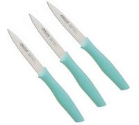 Arcos Nova Ensemble de 3 Couteaux Éplucheurs de 100mm pour Éplucher les Fruits et Légumes. Couteaux à Éplucher en Acier Inoxydable et Manche en Polypropylène. Couleur Menthe