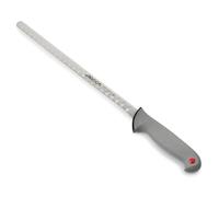 Arcos Série Colour Proof - Couteau à Saumon et Poisson 12" - Lame Acier Inoxydable Nitrum - Manche Polypropylène avec Élastomère Noir - Idéal pour Usage Professionnel et Hygiénique