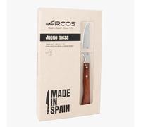 Arcos Serie Forest Lot de 6 couteaux à côtelette - Lame tranchante en acier inoxydable NITRUM 110 mm - Manche en bois comprimé Marron