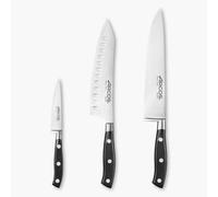 Arcos Série Riviera - Set de couteaux de cuisine 3 pièces (1 couteau à éplucher + 1 Santoku + 1 couteau de chef) - Lame en acier inoxydable forgé Nitrum - Manche en polyoxyméthylène (POM) - Couleur