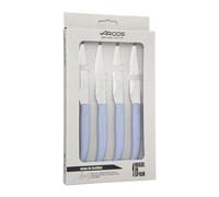 Arcos Série Steak Basics - Jeu de couteaux à steak 4 pièces - Lame en acier inoxydable Nitrum de 110 mm - Tranchant lisse - Manche en polypropylène - Couleur bleue, Bleu