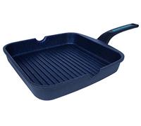 Arcos Série Thera | Poêle Grill Anti-adhésive | Aluminium Coulé | Compatible Tous Feux | Manches ergonomiques | Économie d'énergie | Va au Lave-Vaisselle | Noir et Bleu (28x28 cm)