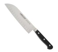 Arcos Séries Clasica - Couteau Santoku - Lame Acier Inoxydable Forgé Nitrum 180 mm - Manche Polyoxyméthyléne (POM) Couleur Noir