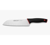 Arcos Séries Duo - Couteau Santoku - Lame Acier Inoxydable Nitrum 180 mm - Manche Polypropylène Recouvert d'Élastomère Couleur Nero et Rouge