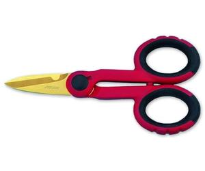 Arcos Séries Ecopro - Ciseaux d'électricien - Lame Acier Inoxydable Recouvert de Tungstène 140 mm - Manche Polypropylène Couleur Rouge