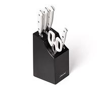 Arcos Séries Riviera Blanc - Boite Cadeau Jeu de Couteaux 5 pièces (4 Couteau + 1 Ciseaux) - Lame Acier Inoxydable Forgé Nitrum - Manche Polyoxyméthylène (Pom) - Bois de Hêtre Couleur Laqué Noir