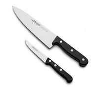 Arcos Set de Couteaux 2 Pièces - Acier Inoxydable Nitrum. Lame 363 mm. Couteau de Cuisine Professionnel. Manche Ergonomique POM. Série Universelle. Couleur Noire