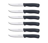 ARCOS Set de Couteaux à Steak Acier Inoxydable 110 mm | Set de table de 6 pièces lavable au lave-vaisselle avec emballage écologique. Série Ustensiles. Couleur noir.