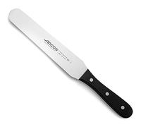 Arcos Spatule Lame Acier Inoxydable Nitrum 205 mm. Manche Ergonomique POM. Série Universelle. Lame Longue et Résistante avec Bord Dentelé. Couleur Noire