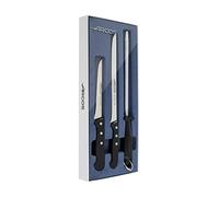 Arcos Universal - Jeu de Couteau à Trancher 3 pièces - Acier Inoxydable - Manche Pom - Couleur Noir (Couvre Jambon Cadeau)