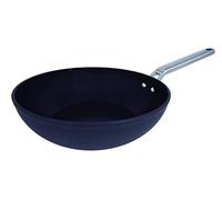 ARCOS Wok Anti-adhésif Aluminium Forgé 28 cm | Compatible tous feux dont induction, poignée inox effet froid, passe au lave-vaisselle. Série Samoa. Noire.