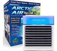 ARCTIC AIR PURE CHILL 2.0 - Climatiseur Portable - Rafraîchit et humidifie l'air de la pièce - Silencieux et Léger - Idéal chambre, bureau, salon... - Refroidissement hydraulique - 7 couleurs de LED