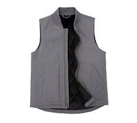 Arctic Gilet de travail en toile robuste et matelassée pour homme avec fermeture éclair intégrale, gris, Medium