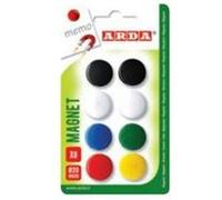 ARDA ACL01 aimant pour réfrigérateur Plastique Couleurs assorties, Noir, Bleu, Vert, Rouge, Blanc, Jaune 8 pièce(s) G