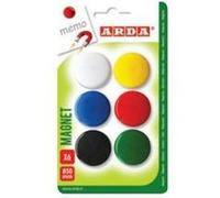 ARDA ACL02 aimant pour réfrigérateur Plastique Couleurs assorties, Noir, Bleu, Vert, Rouge, Blanc, Jaune 6 pièce(s) G