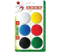 ARDA ACL03 aimant pour réfrigérateur Plastique Couleurs assorties, Noir, Bleu, Vert, Rouge, Blanc, Jaune 6 pièce(s) G