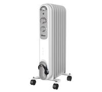 Ardes AR4R07S Curvy Radiateur électrique à huile à 7 éléments avec 3 niveaux de puissance, 1500 W, blanc / gris